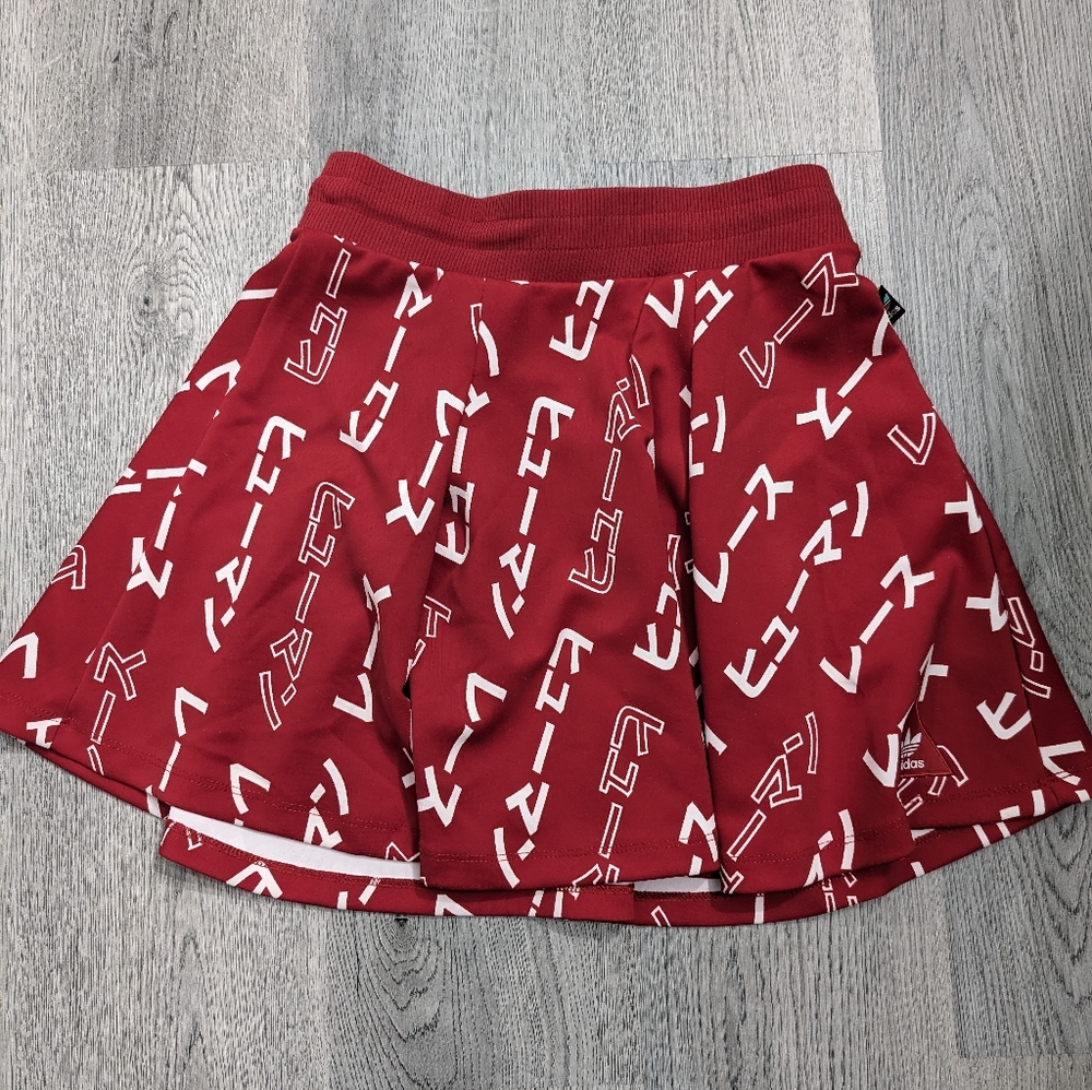 Adidas x Pharrell Williams HU Red Graphic Skirt XS Human Race